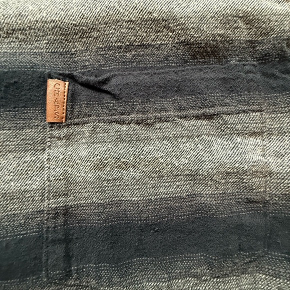 Chaps Black White Brushed Flannel Long Sleeve Button Down Shirt Size XL - Picture 2 of 7
